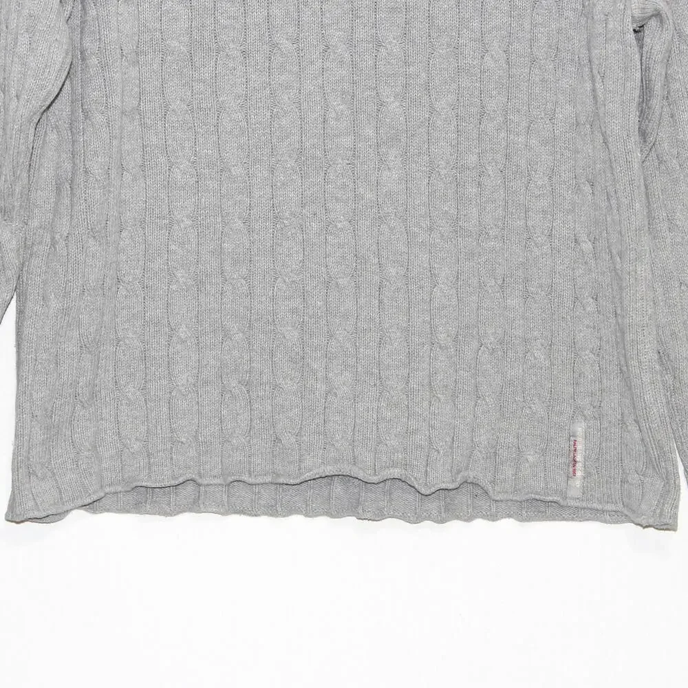 Polo Ralph Lauren Cable Knit Turtleneck Sweater Gray Size XL Made in USA